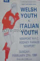 Wales Youth Italy Youth 1994 memorabilia